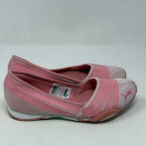 Puma Asha Alt Ballet Flats Womens 6.5 Pink Nylon Suede Casual Slip On Shoes Y2K